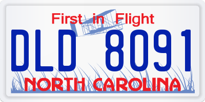 NC license plate DLD8091