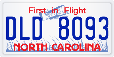 NC license plate DLD8093