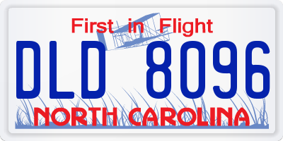 NC license plate DLD8096