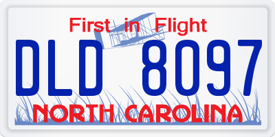 NC license plate DLD8097