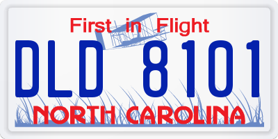 NC license plate DLD8101