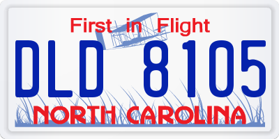 NC license plate DLD8105