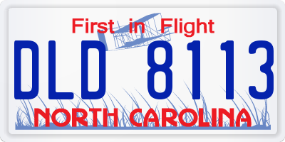 NC license plate DLD8113
