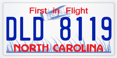 NC license plate DLD8119
