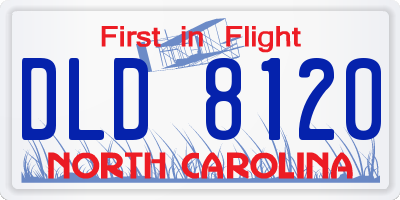 NC license plate DLD8120