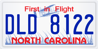 NC license plate DLD8122