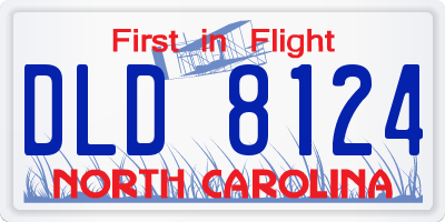 NC license plate DLD8124