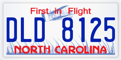 NC license plate DLD8125
