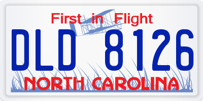 NC license plate DLD8126