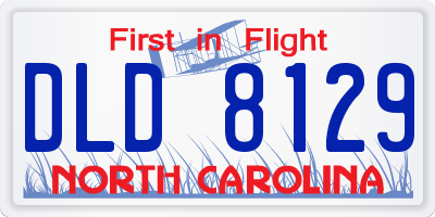 NC license plate DLD8129