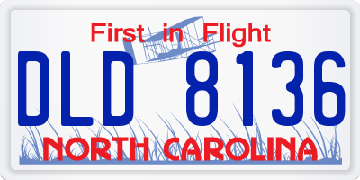 NC license plate DLD8136