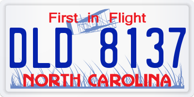 NC license plate DLD8137