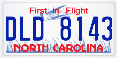 NC license plate DLD8143