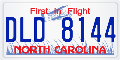 NC license plate DLD8144