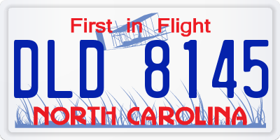 NC license plate DLD8145