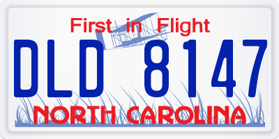 NC license plate DLD8147