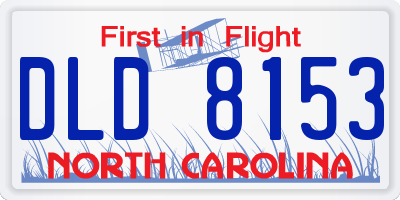 NC license plate DLD8153