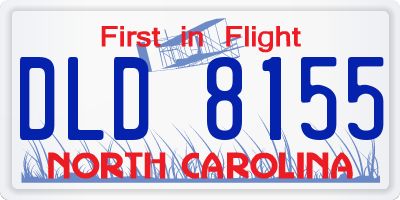 NC license plate DLD8155