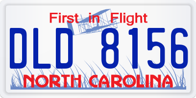 NC license plate DLD8156