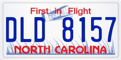 NC license plate DLD8157