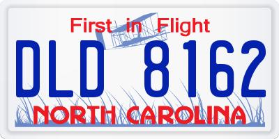 NC license plate DLD8162
