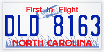 NC license plate DLD8163