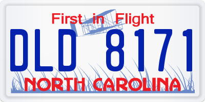 NC license plate DLD8171