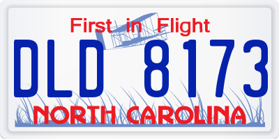 NC license plate DLD8173