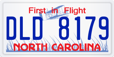 NC license plate DLD8179