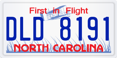 NC license plate DLD8191