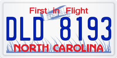 NC license plate DLD8193