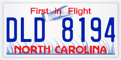NC license plate DLD8194