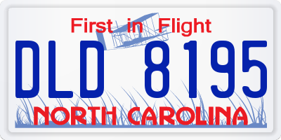 NC license plate DLD8195