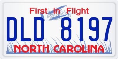 NC license plate DLD8197