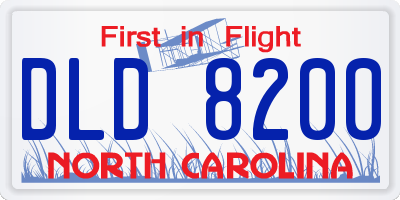 NC license plate DLD8200