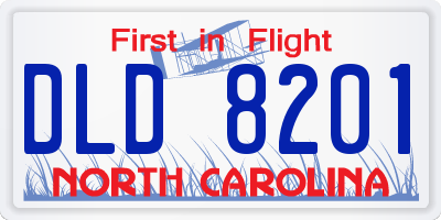 NC license plate DLD8201