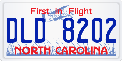 NC license plate DLD8202