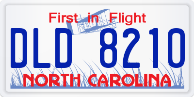 NC license plate DLD8210