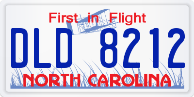 NC license plate DLD8212