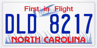 NC license plate DLD8217