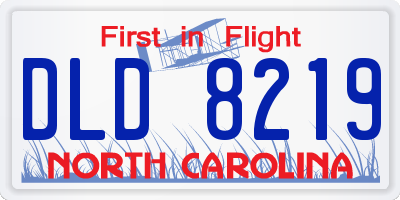 NC license plate DLD8219