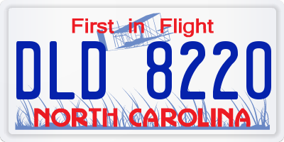 NC license plate DLD8220