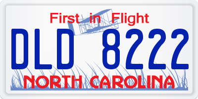 NC license plate DLD8222