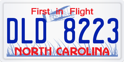 NC license plate DLD8223