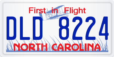 NC license plate DLD8224