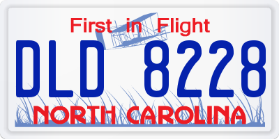 NC license plate DLD8228