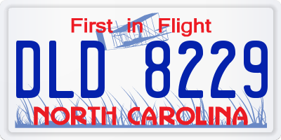 NC license plate DLD8229