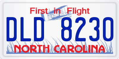 NC license plate DLD8230