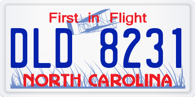 NC license plate DLD8231