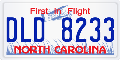 NC license plate DLD8233